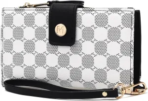 MKF Collection Wristlet Wallet for Women, Multi Compartment Circular Print Vegan Leather Wristlet Strap Purse By Mia K