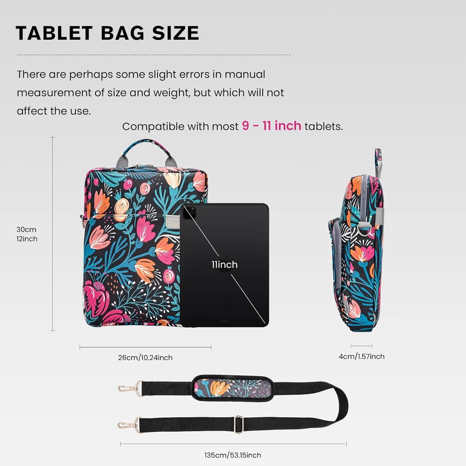MOLSHINE 9-11.6 Inch Tablet Sleeve Bag Pouch with Handle & Shoulder Strap,Carrying Case for Laptop,iPad,Samsung Galaxy Tab