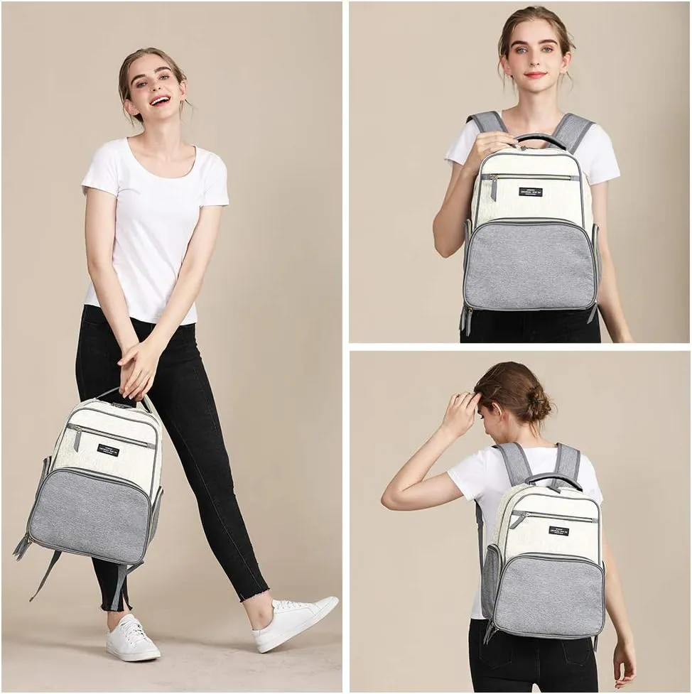 MOMIGO Breast Pump Backpack Diaper Bag - Multi-Function Mommy Outdoor Working Backpack with Insulation Pocket