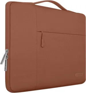 MOSISO Laptop Case 13.3 inch, 13-14 inch Laptop Sleeve with Handle Compatible with MacBook Air/Pro 13 / Pro 14, HP Dell ASUS Lenovo Notebook, Polyester Multifunctional Computer Bag, Caramel Brown