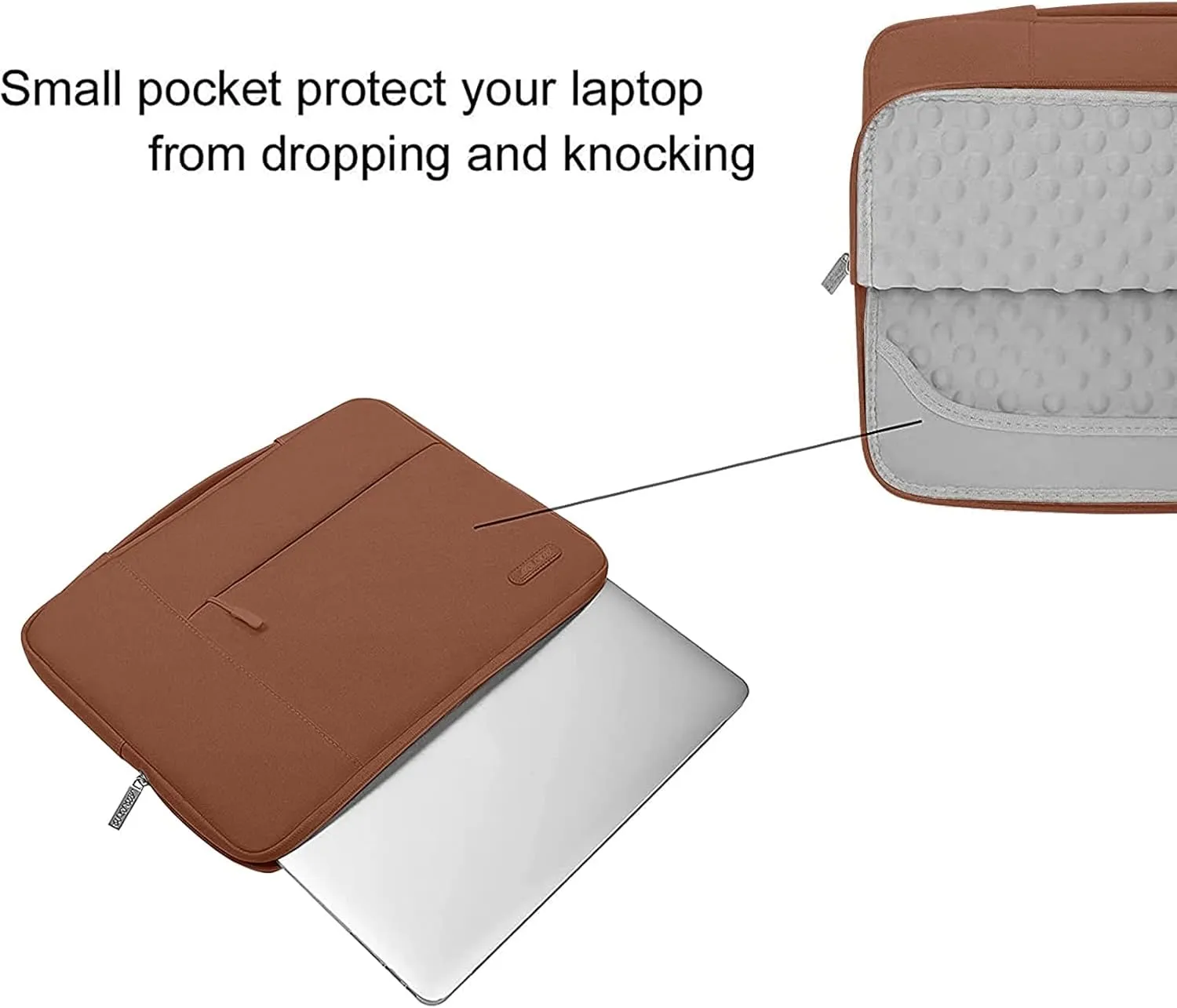 MOSISO Laptop Case 13.3 inch, 13-14 inch Laptop Sleeve with Handle Compatible with MacBook Air/Pro 13 / Pro 14, HP Dell ASUS Lenovo Notebook, Polyester Multifunctional Computer Bag, Caramel Brown
