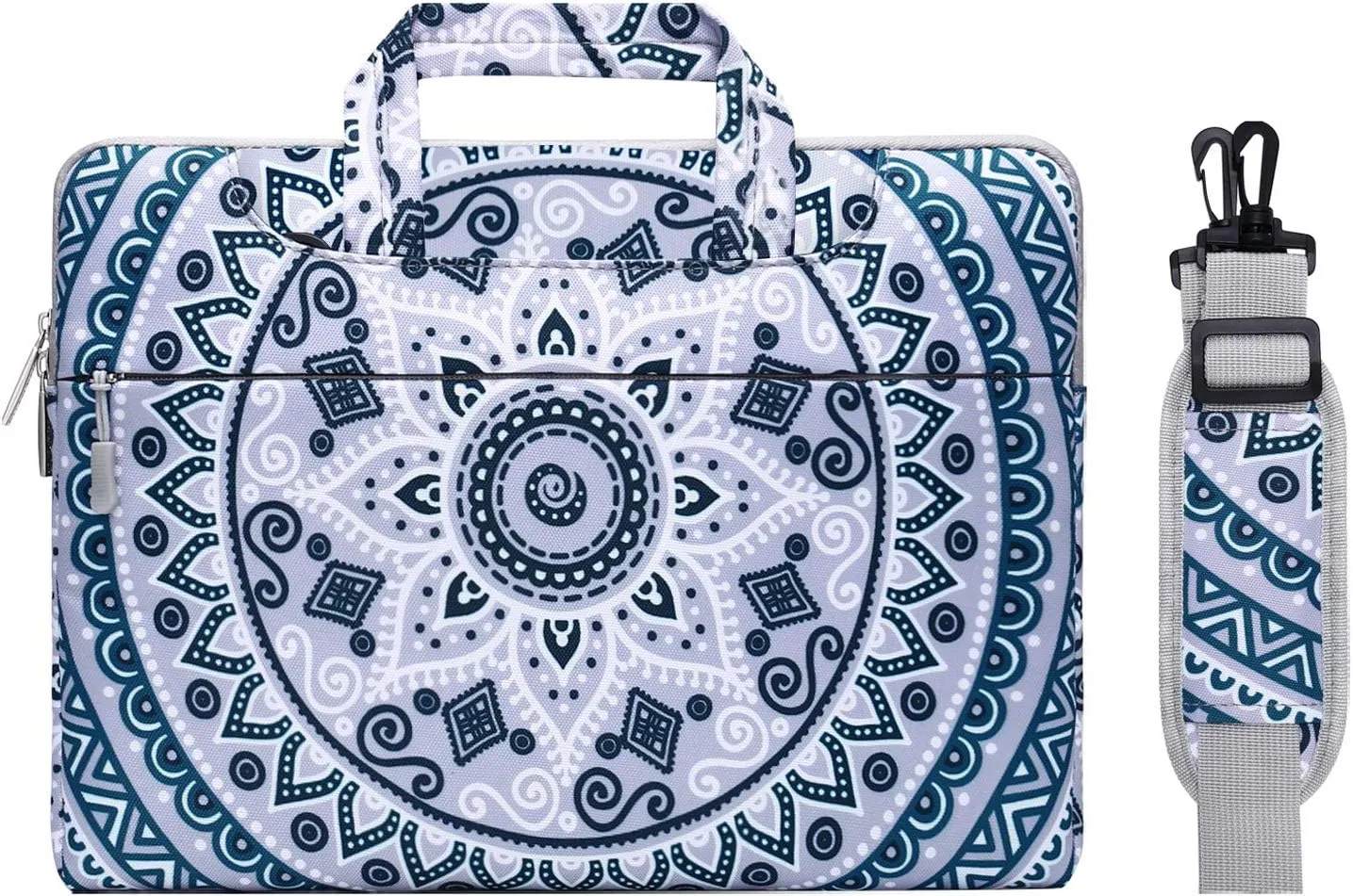 MOSISO Laptop Shoulder Bag Compatible with MacBook Air 15 inch M2 A2941 2023/Pro 16 2023-2019 M3 A2991 M2 A2780 M1 A2485 A2141, 15-15.6 inch Notebook, Polyester Briefcase Sleeve Mandala MO-MDL006