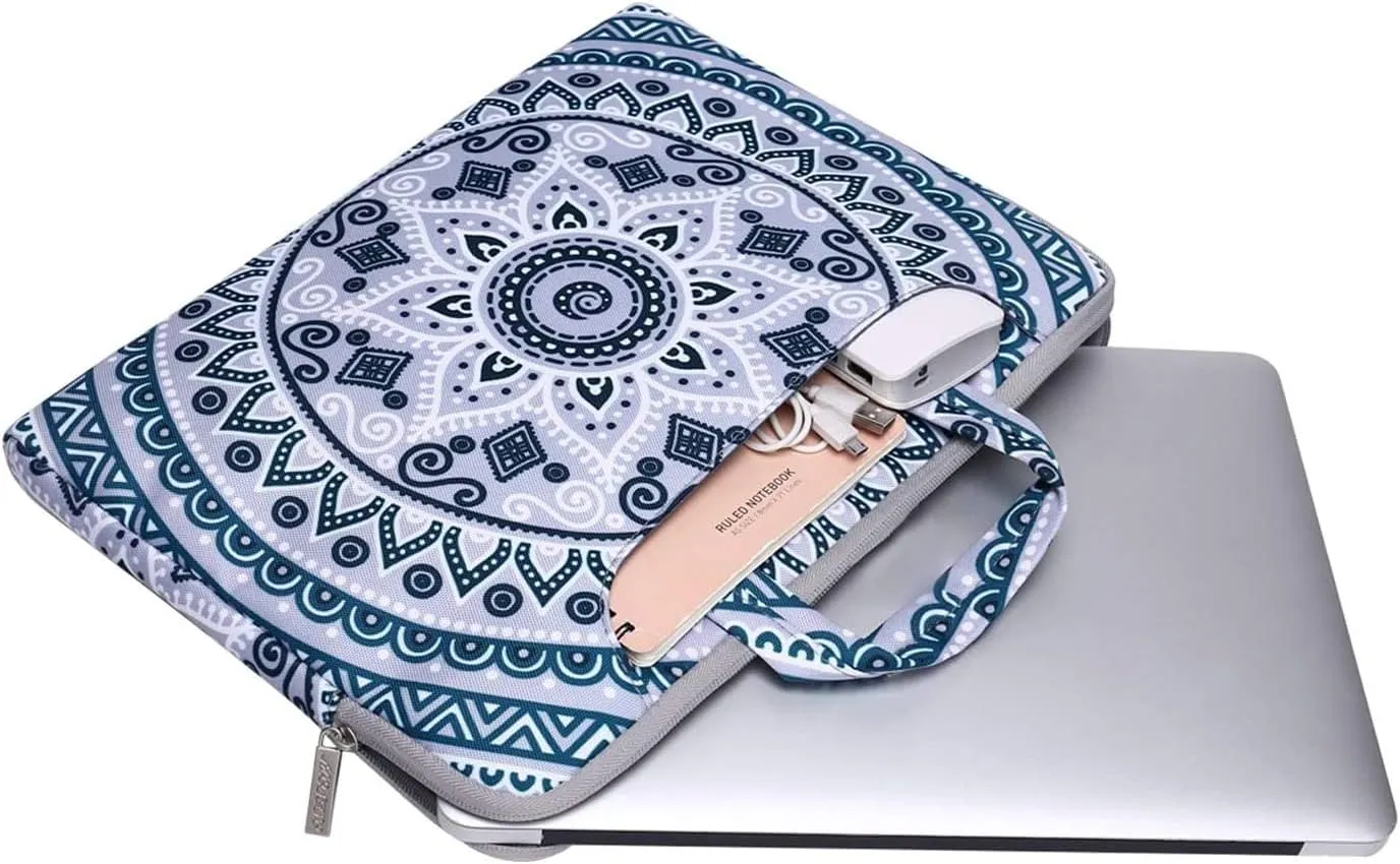 MOSISO Laptop Shoulder Bag Compatible with MacBook Air 15 inch M2 A2941 2023/Pro 16 2023-2019 M3 A2991 M2 A2780 M1 A2485 A2141, 15-15.6 inch Notebook, Polyester Briefcase Sleeve Mandala MO-MDL006