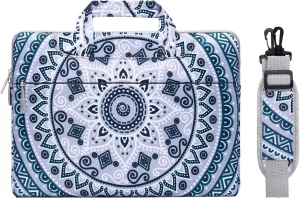 MOSISO Laptop Shoulder Bag Compatible with MacBook Air 15 inch M2 A2941 2023/Pro 16 2023-2019 M3 A2991 M2 A2780 M1 A2485 A2141, 15-15.6 inch Notebook, Polyester Briefcase Sleeve Mandala MO-MDL006