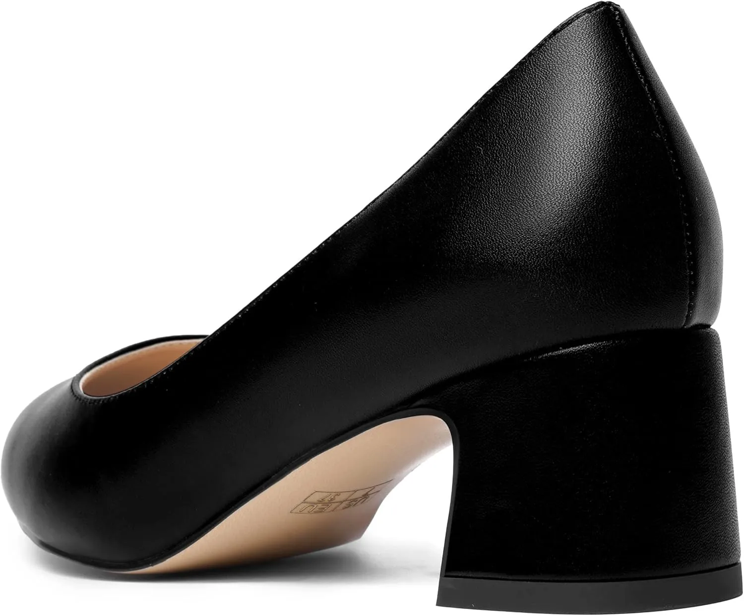 MOVINSTEPS Womens Evening Pointed Toe Dress Slip On Matte Chunky Low Heel Pumps Shoes 2 Inch