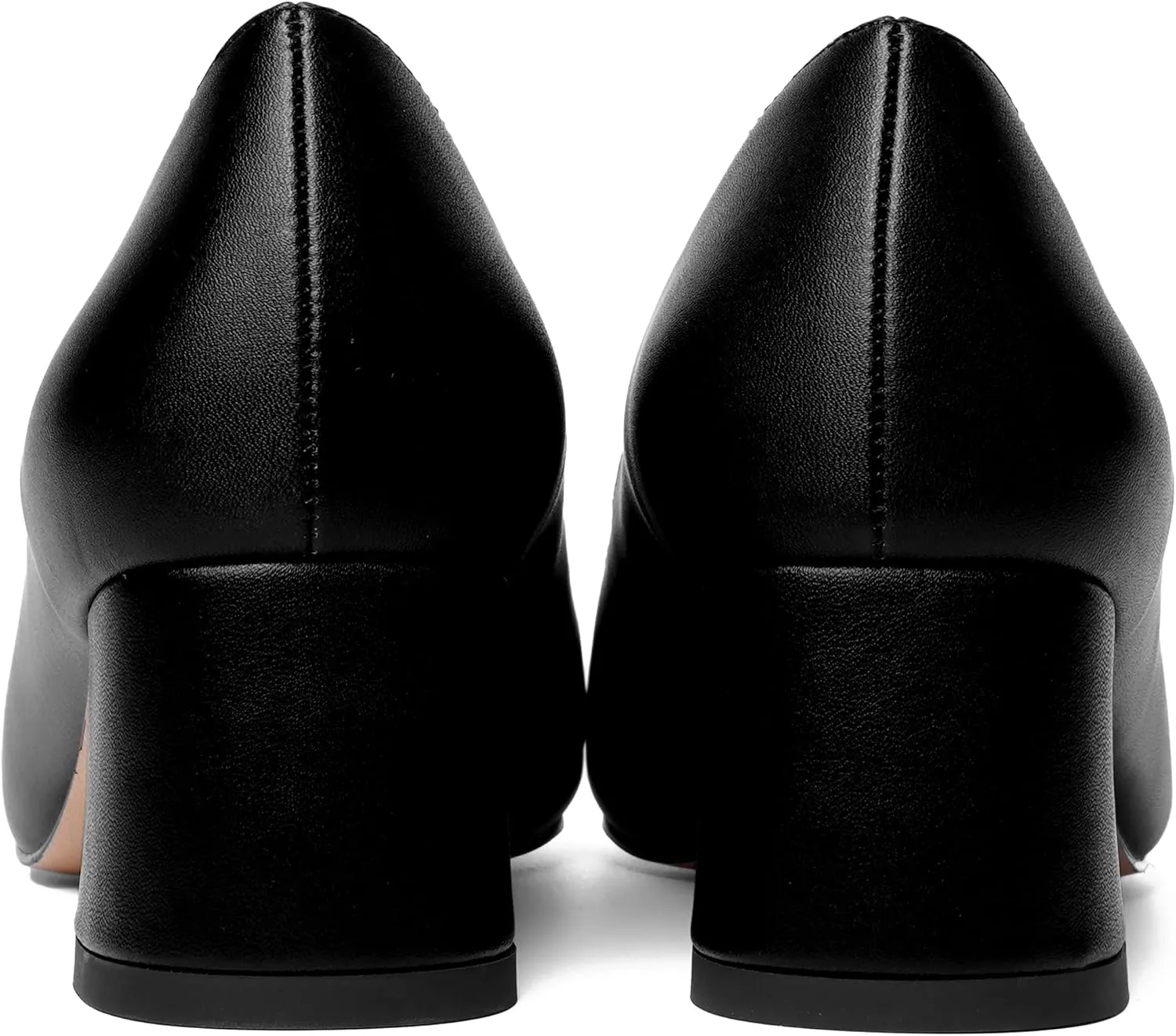 MOVINSTEPS Womens Evening Pointed Toe Dress Slip On Matte Chunky Low Heel Pumps Shoes 2 Inch