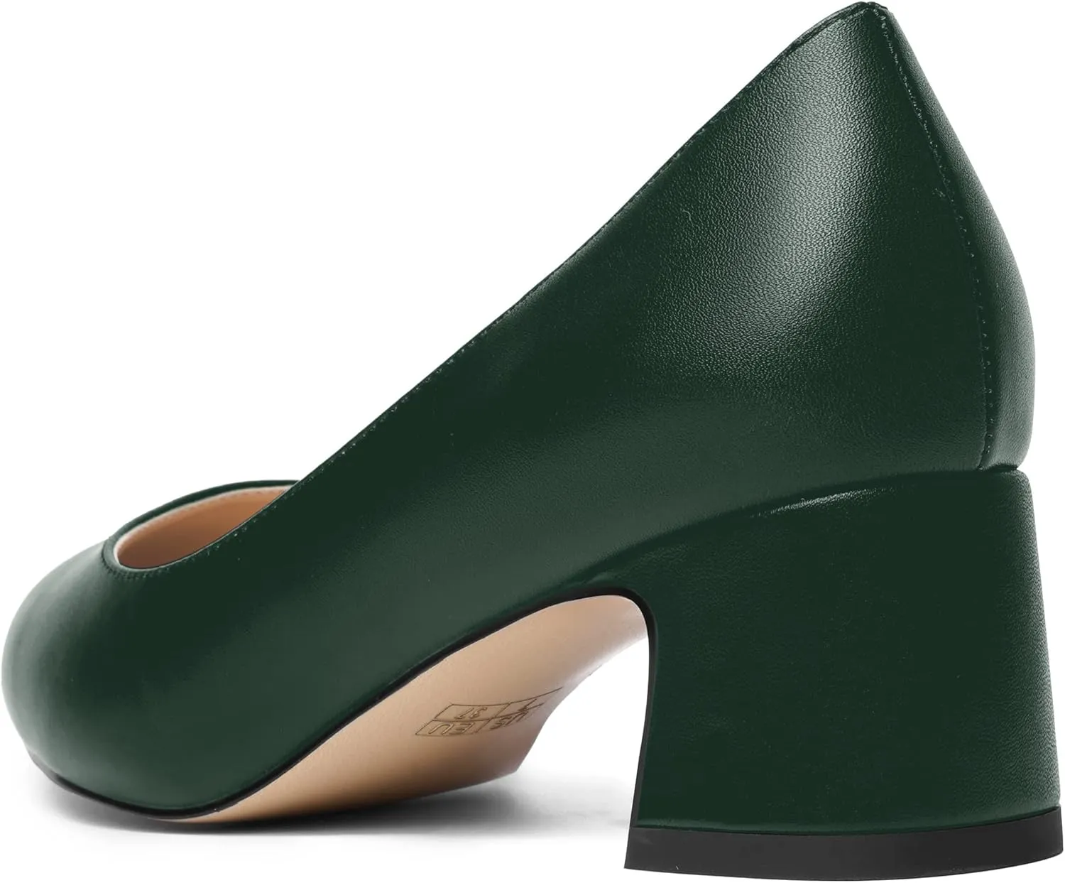 MOVINSTEPS Womens Evening Pointed Toe Dress Slip On Matte Chunky Low Heel Pumps Shoes 2 Inch