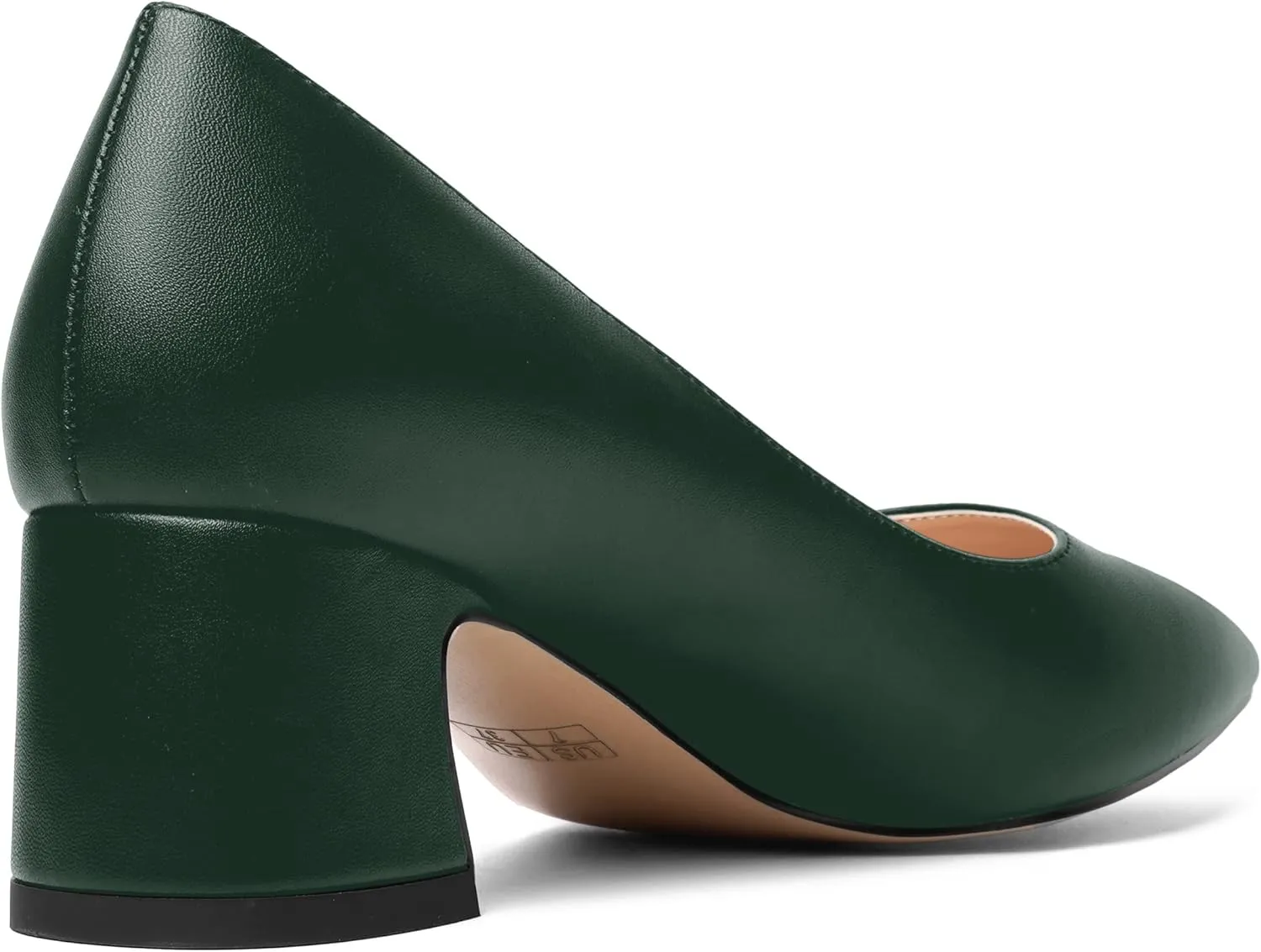 MOVINSTEPS Womens Evening Pointed Toe Dress Slip On Matte Chunky Low Heel Pumps Shoes 2 Inch