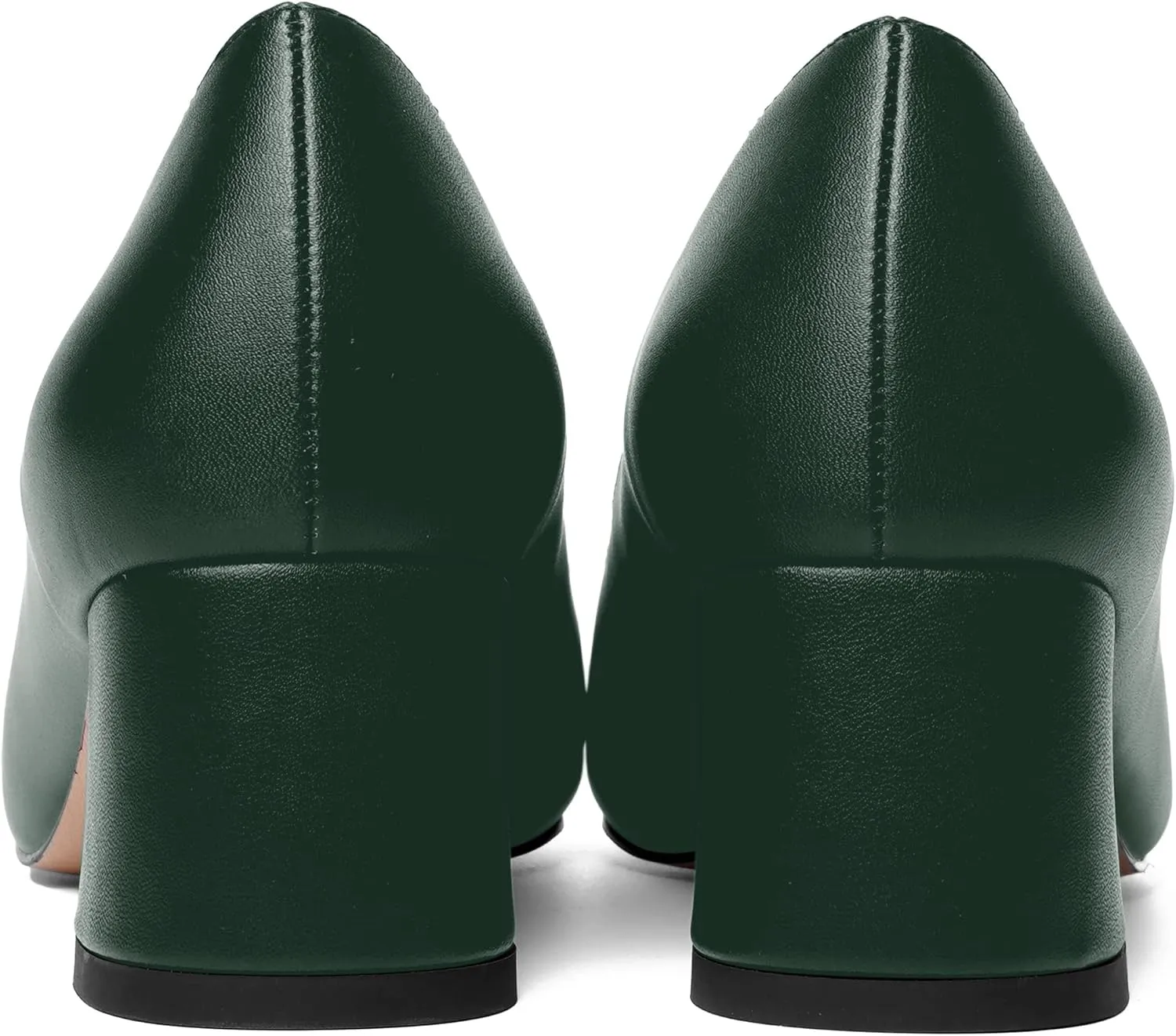 MOVINSTEPS Womens Evening Pointed Toe Dress Slip On Matte Chunky Low Heel Pumps Shoes 2 Inch