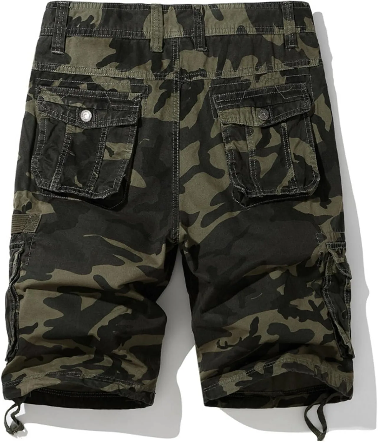 Muscularfit Cargo Shorts for Men Casual Cotton Multi Pockets Camo Shorts Outdoor Fashion Buckle Zipper Camouflage Gym Shorts