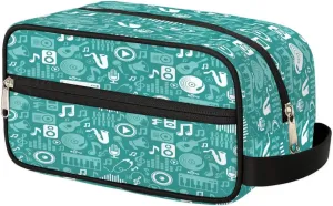 Music Notes Piano Travel Toiletry Bag for Women Men Small Cosmetic Makeup Organizer Water Resistant Shaving Bag Portable Make Up Bag Storage Bags with Handle