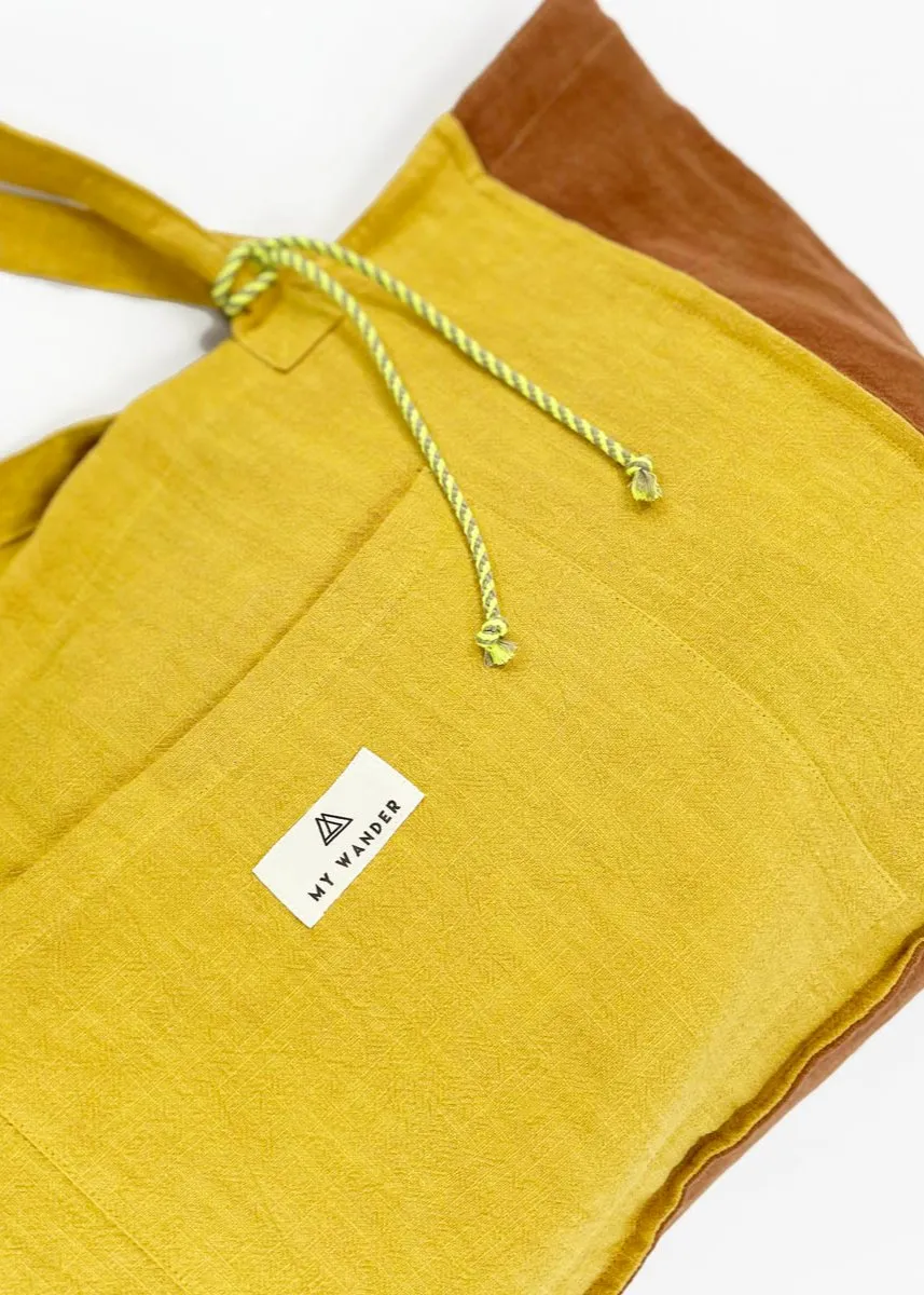 Mustard Linen Medium Bag