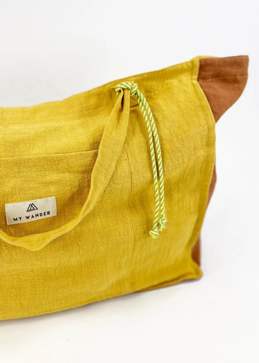 Mustard Linen Medium Bag