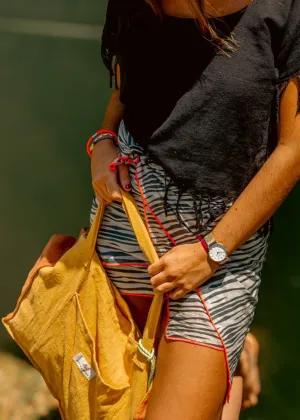 Mustard Linen Medium Bag