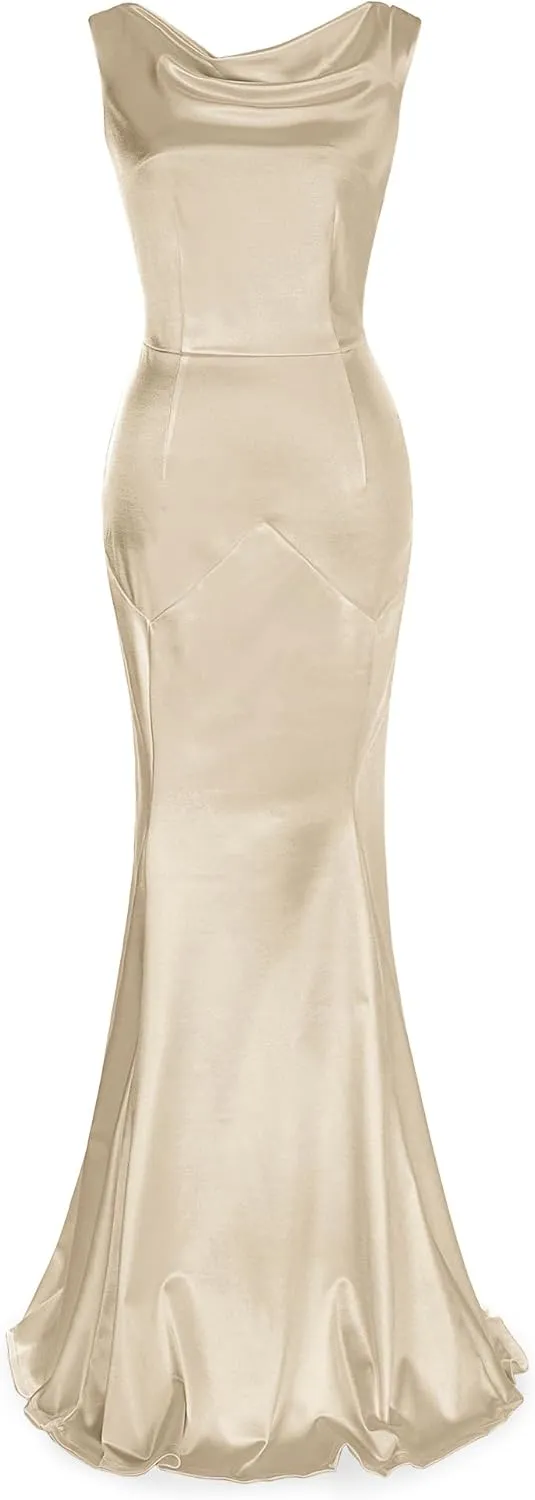 MUXXN Women's 30s Brief Elegant Mermaid Sleeveless Gowns Formal Evening Dress