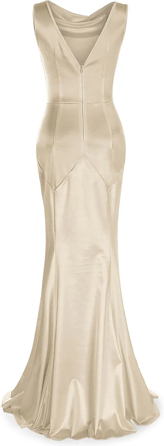 MUXXN Women's 30s Brief Elegant Mermaid Sleeveless Gowns Formal Evening Dress