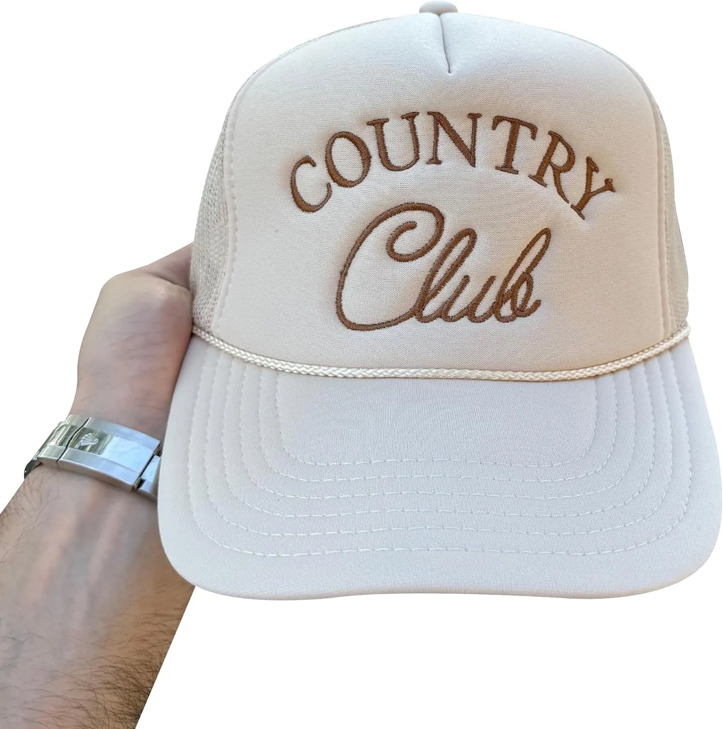 NACRE APPAREL Embroidered Trucker Hat Embroidery Design Trucker Hat Adjustable Baseball Hat