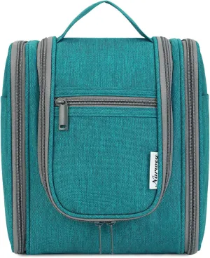 Narwey Small Hanging Travel Toiletry Bag Cosmetic Make up Organizer for Women and Men (Medium, Teal)