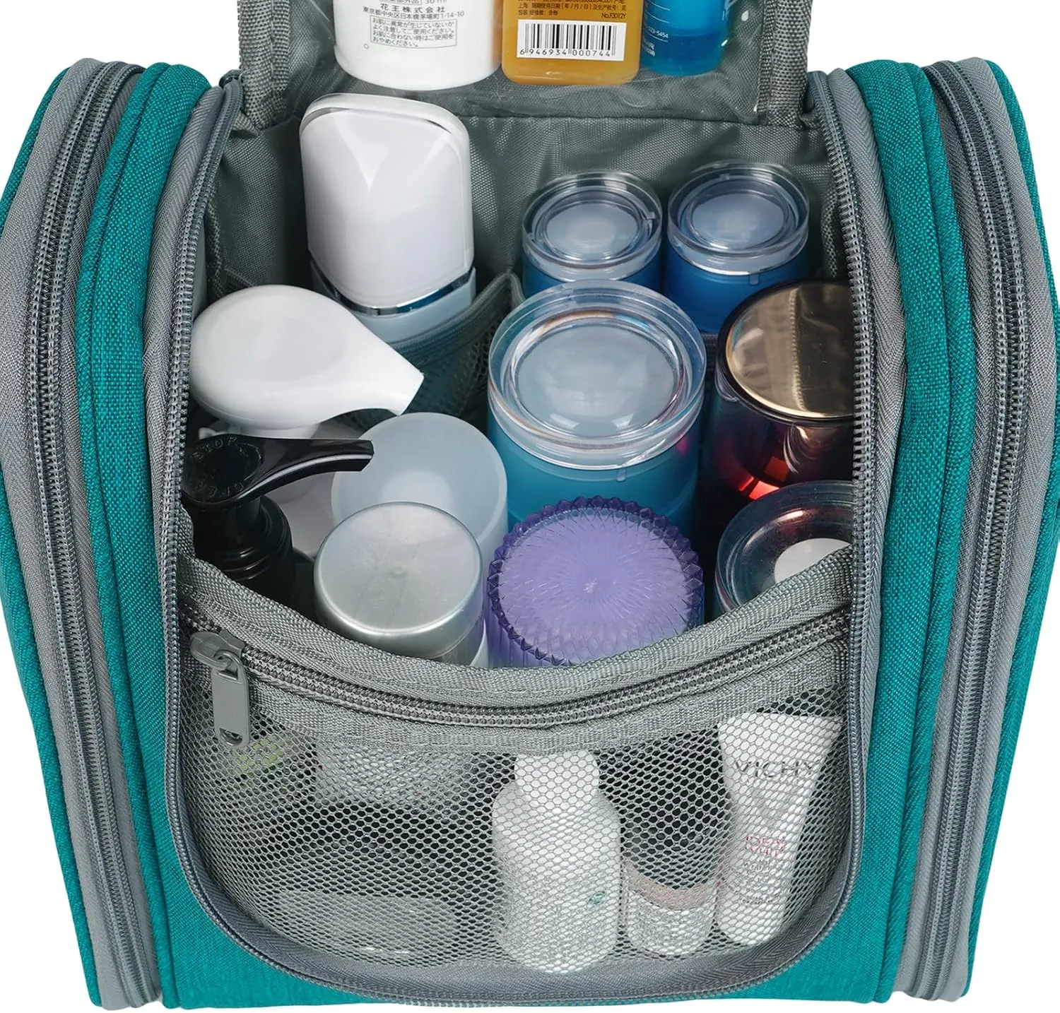 Narwey Small Hanging Travel Toiletry Bag Cosmetic Make up Organizer for Women and Men (Medium, Teal)