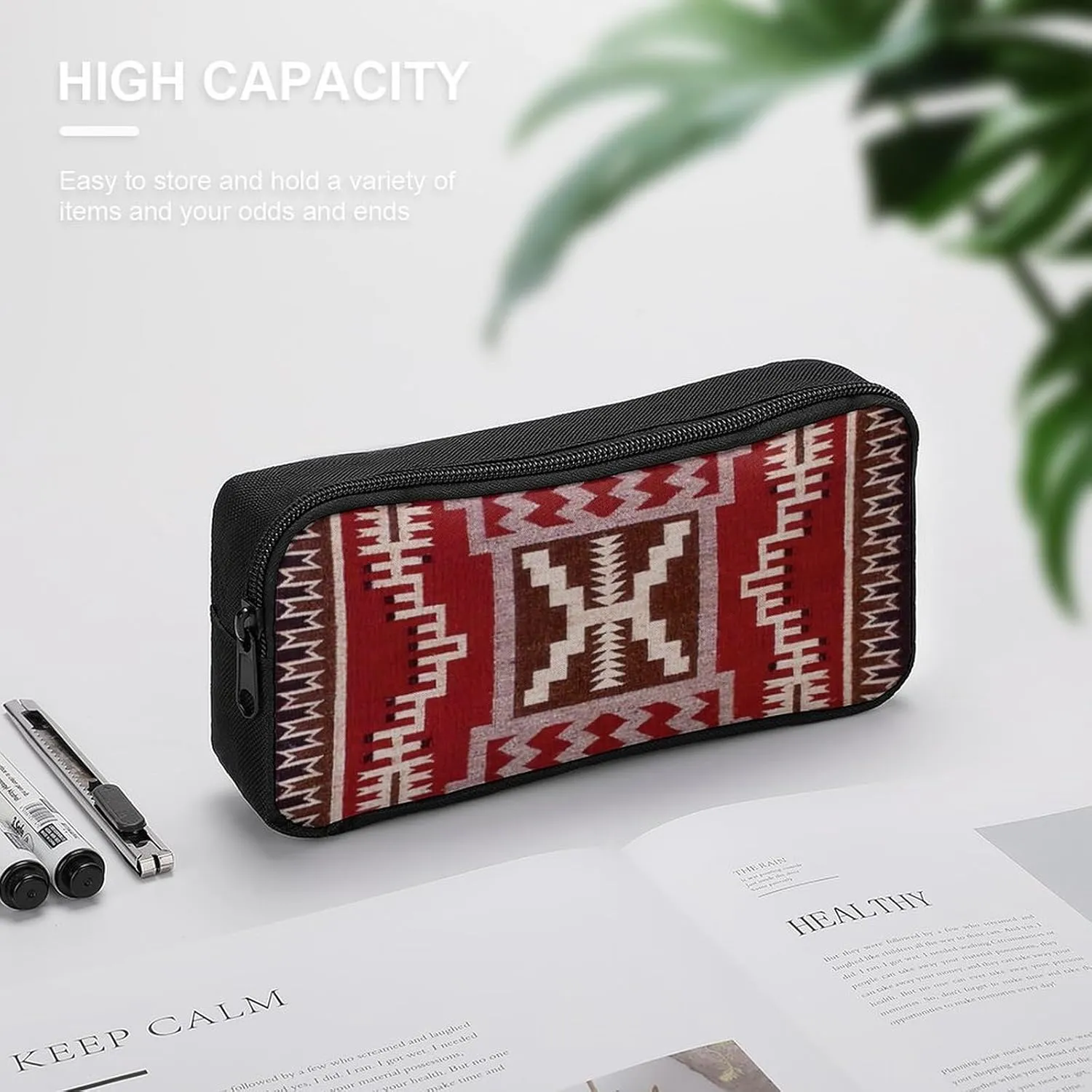 Native American Storm Portable And Cute Large Capacity Stationery Bag