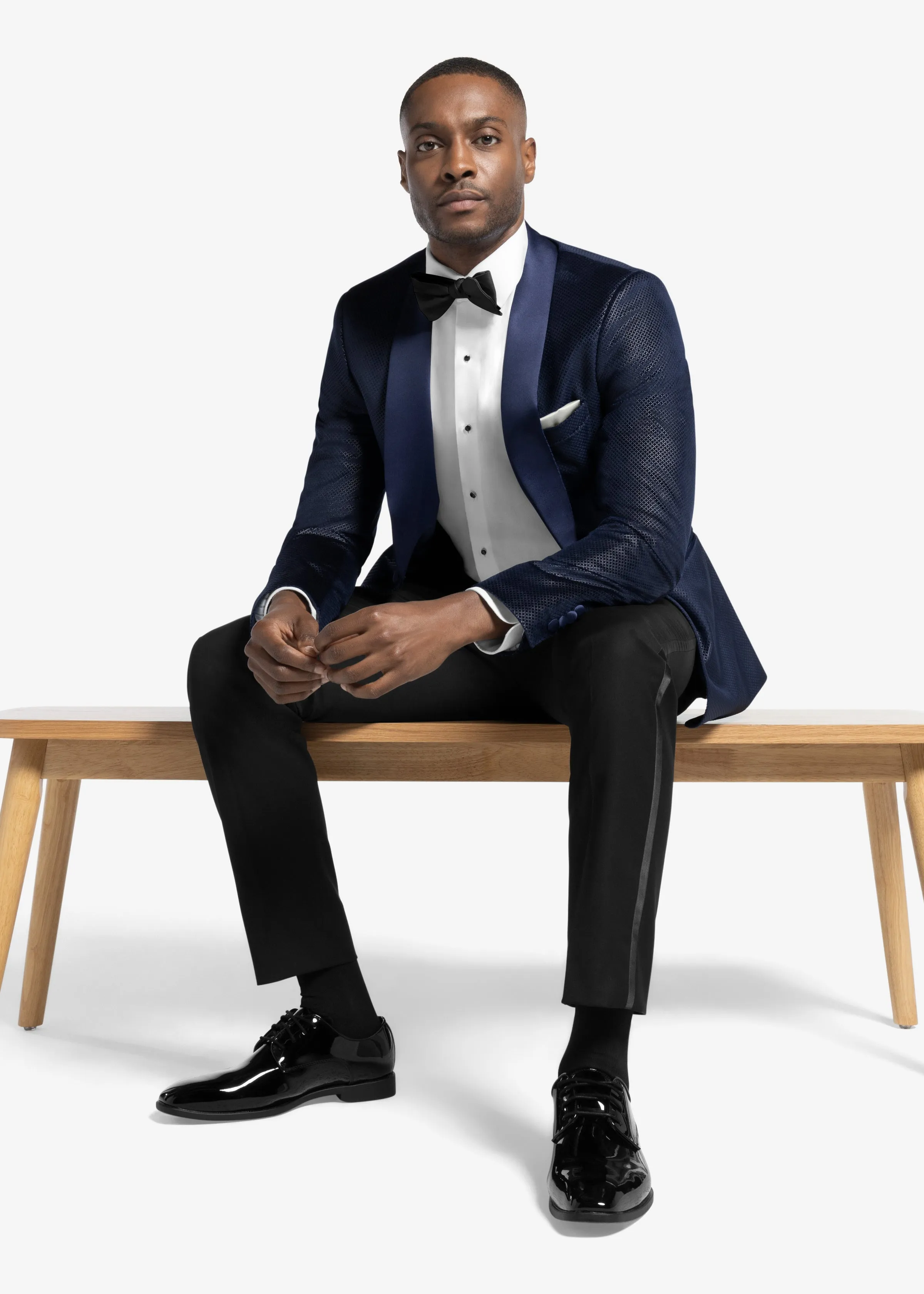 Navy Shawl Velvet Tuxedo Jacket Regular