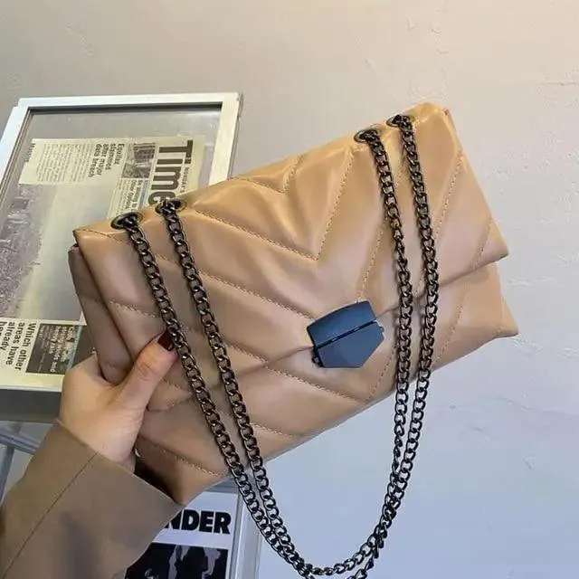 New Famous Casual Chain Crossbody Bags For Women Fashion Simple Shoulder Bag, Designer Handbags PU Leather Messenger Bags For Ladies