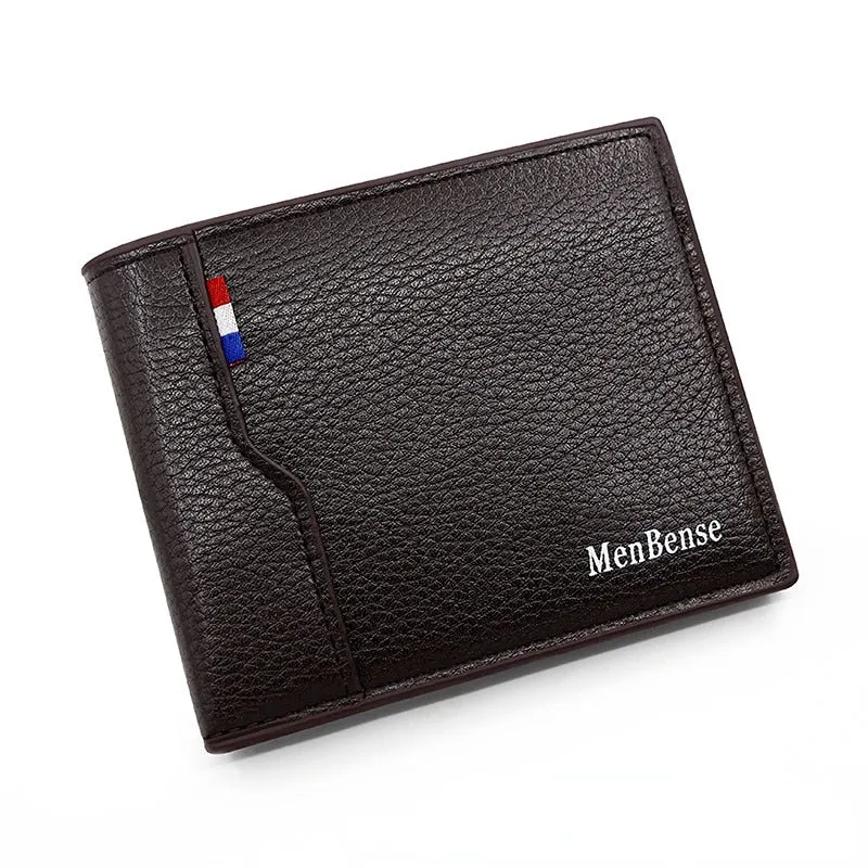 New fashion splicing men wallet PU leather Two fold Purse Short large capacity coin change Multi card ID bag Men&#39;s wallet