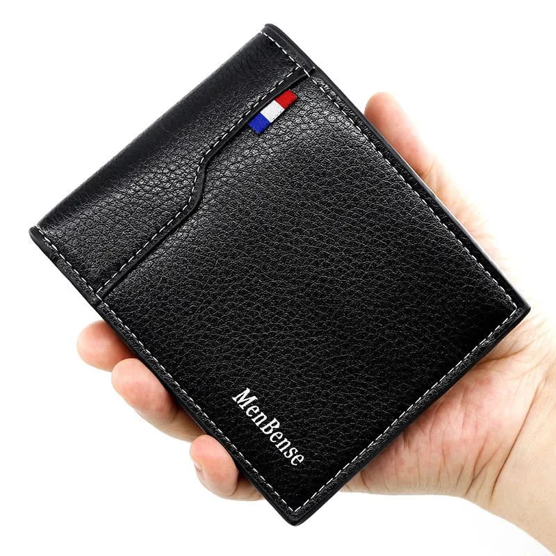 New fashion splicing men wallet PU leather Two fold Purse Short large capacity coin change Multi card ID bag Men&#39;s wallet