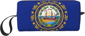 New Hampshire state flag print Large Capacity Travel Makeup Case Organizer Makeup Bag Portable Cosmetic Bag For Women
