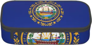 New Hampshire State Flag Print Simple Design Large Capacity Pencil Case Multi Functional Easy Storage Bag