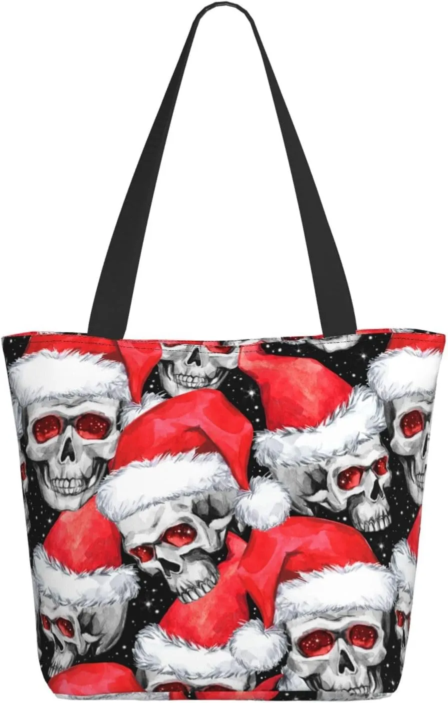 New Year Christmas Golden Openwork Shiny Snowflakes Tote Bag Women Reusable Shopping Bags Shoulder Bag