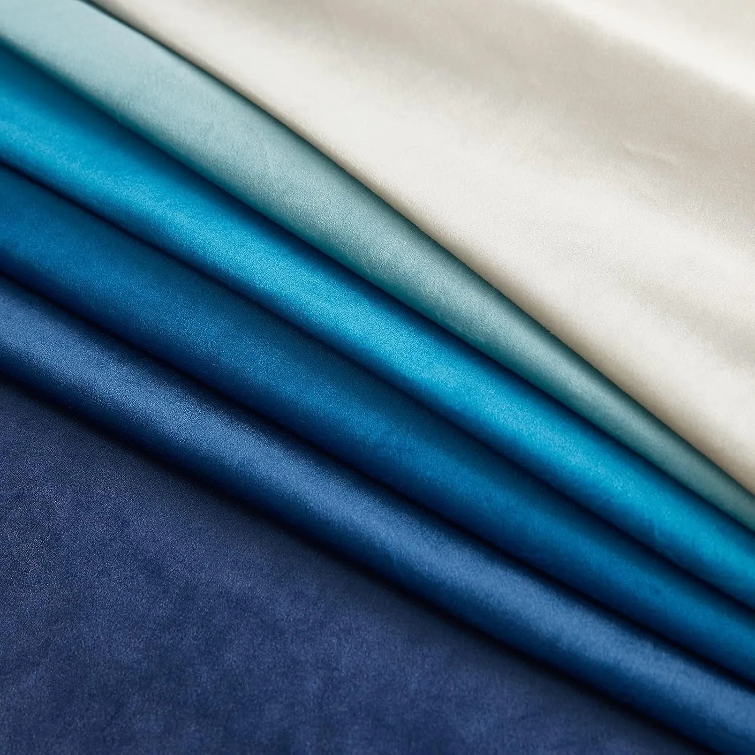 NICETOWN Navy Ombre Velvet Curtains for Bedroom, Room Darkening Velvet Drapes Thermal Insulated Sleek Design Window Treatment for Kids Room/Boys Room, W50 x L84, 2 Panels