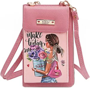 Nicole Lee NIKKY Phone Wallet Crossbody Bag with 6 Card Slots (FLOWER DAY)