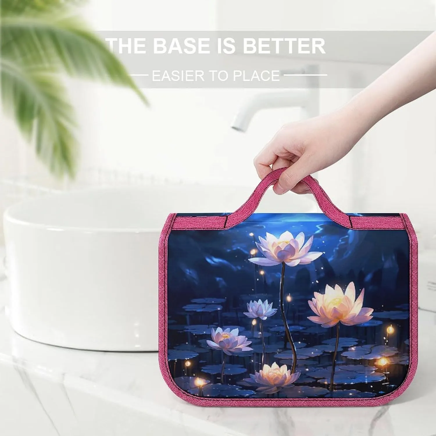Night Flowers Travel Toiletry Bag for Women,Hanging Toiletry Organizer with Hook, Makeup Bag Travel Organizer for Shampoo,Toiletriesl