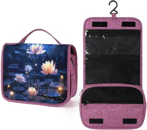 Night Flowers Travel Toiletry Bag for Women,Hanging Toiletry Organizer with Hook, Makeup Bag Travel Organizer for Shampoo,Toiletriesl