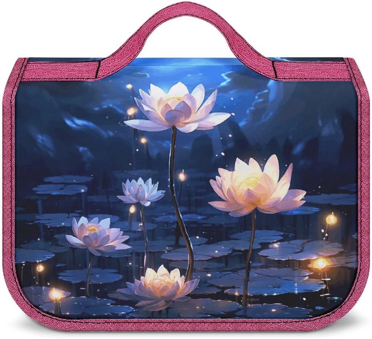 Night Flowers Travel Toiletry Bag for Women,Hanging Toiletry Organizer with Hook, Makeup Bag Travel Organizer for Shampoo,Toiletriesl
