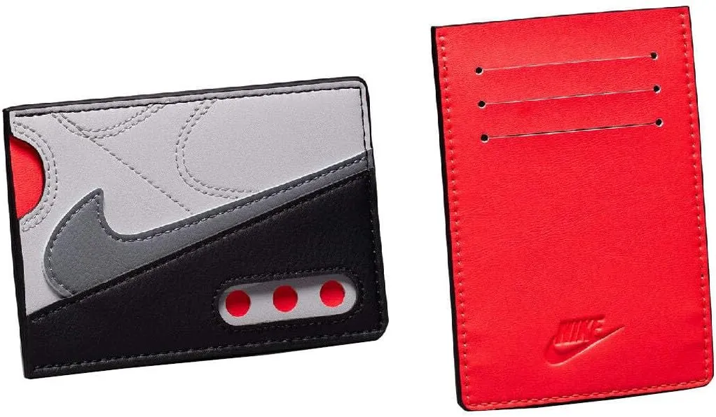 Nike Icon Air Max 90 Card Wallet Wallet Credit Cards License Cards Grey, Grey Red, Standard, Casual