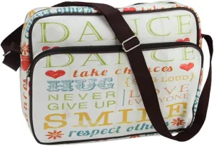 Northlight 15" Decorative Inspirational Words Design Crossbody Bag/Purse with Strap