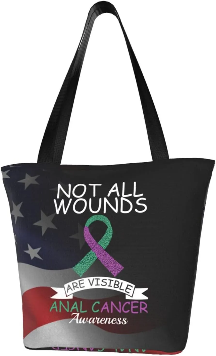 Not All Wounds Are Visible Anal Cancer Awareness Fashion Shoulder Bag Large Capacity For Man Or Woman