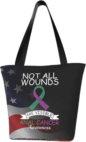 Not All Wounds Are Visible Anal Cancer Awareness Fashion Shoulder Bag Large Capacity For Man Or Woman