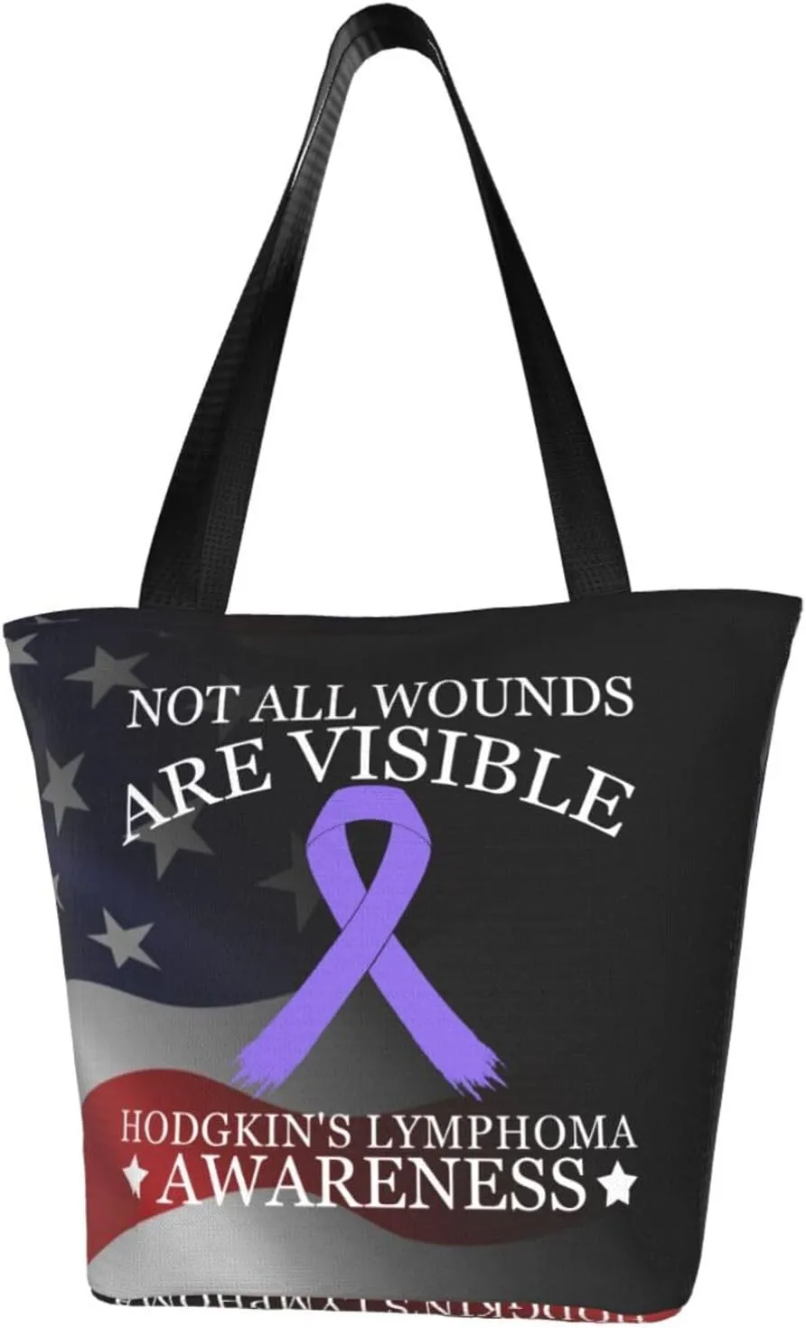Not All Wounds Are Visible Hodgkin'S Lymphoma Awareness Fashion Shoulder Bag Large Capacity For Man Or Woman