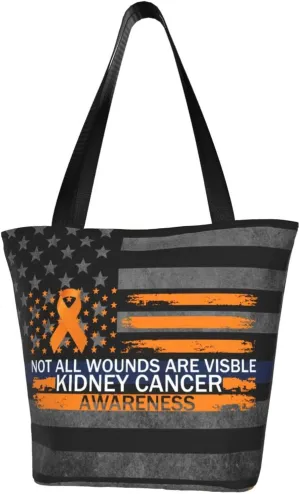Not All Wounds Are Visible Kidney Cancer Awareness Fashion Shoulder Bag Large Capacity For Man Or Woman