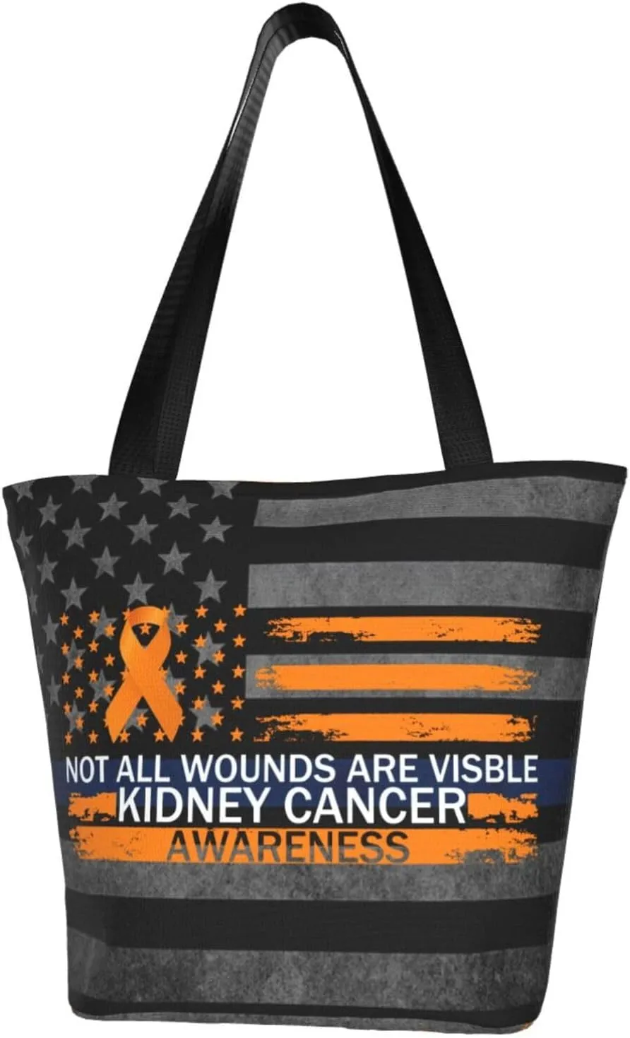 Not All Wounds Are Visible Kidney Cancer Awareness Fashion Shoulder Bag Large Capacity For Man Or Woman