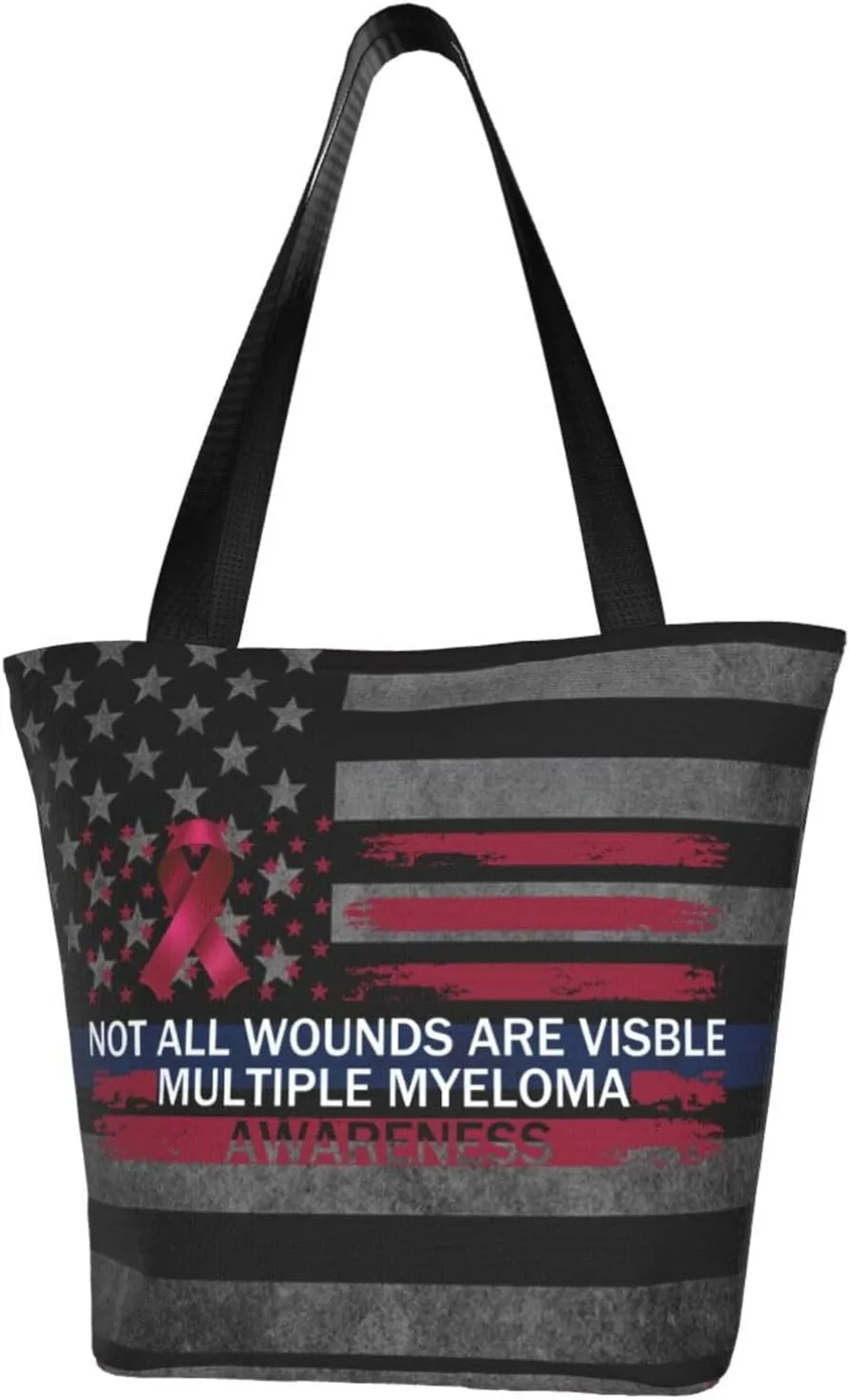 Not All Wounds Are Visible Multiple Myeloma Awareness Fashion Shoulder Bag Large Capacity For Man Or Woman