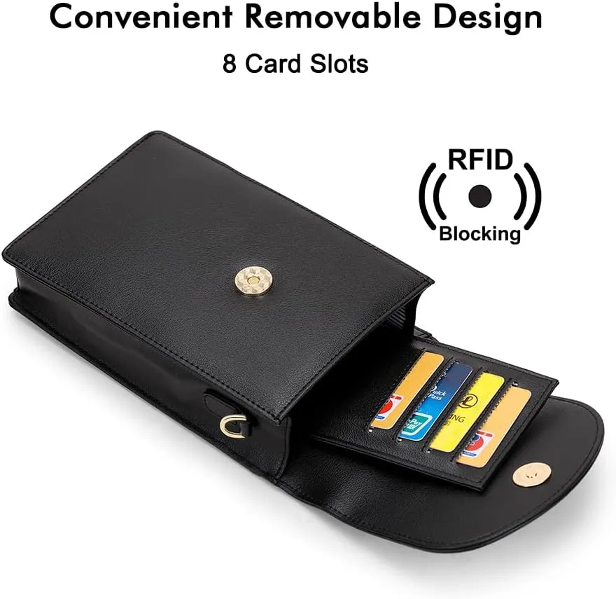 nuoku Crossbody Phone Bag for Women, Mini Crossbody Purse, Small Phone Wallet Crossbody with Removable Card Holder