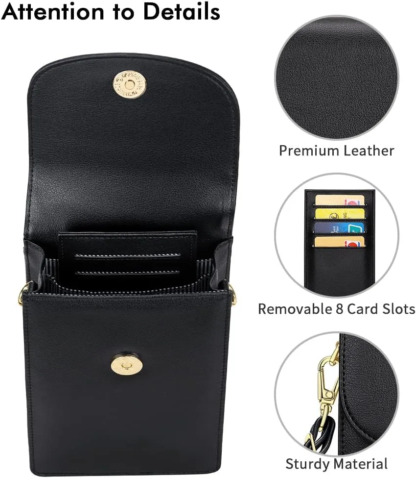 nuoku Crossbody Phone Bag for Women, Mini Crossbody Purse, Small Phone Wallet Crossbody with Removable Card Holder