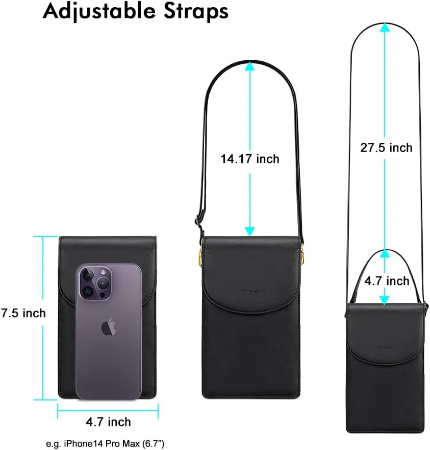 nuoku Crossbody Phone Bag for Women, Mini Crossbody Purse, Small Phone Wallet Crossbody with Removable Card Holder