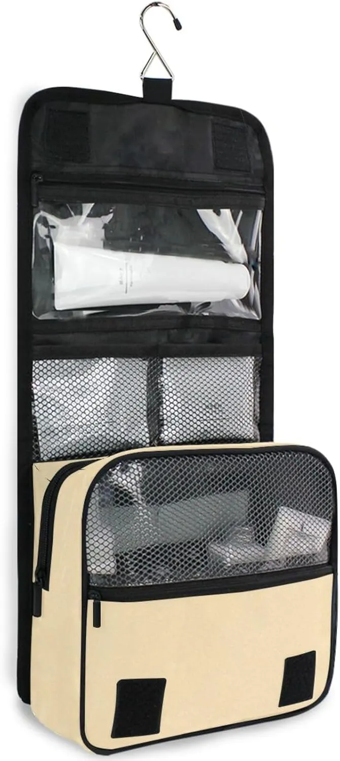 ODAWA Toiletry Bags Peach Makeup Organizer with Hook Travel Toiletry Bag for Women and Men