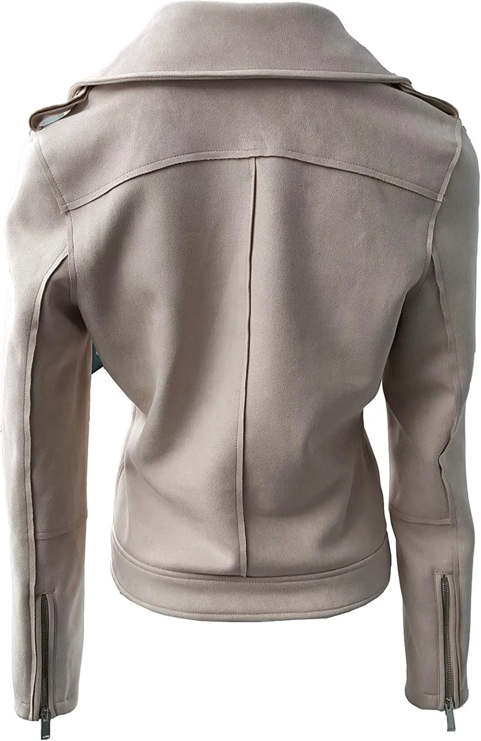 ODCOCD Faux Suede Jacket for Women Long Sleeve Zipper Up Casual Outwear