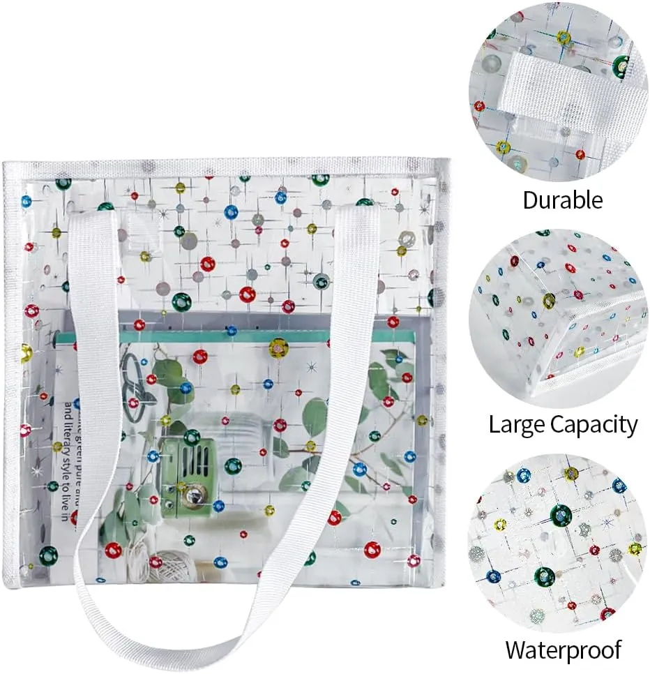 ONEART Clear Tote Bag PVC Holographic Waterproof Small Handbag Transparent Daily Shopping Pouch Bag